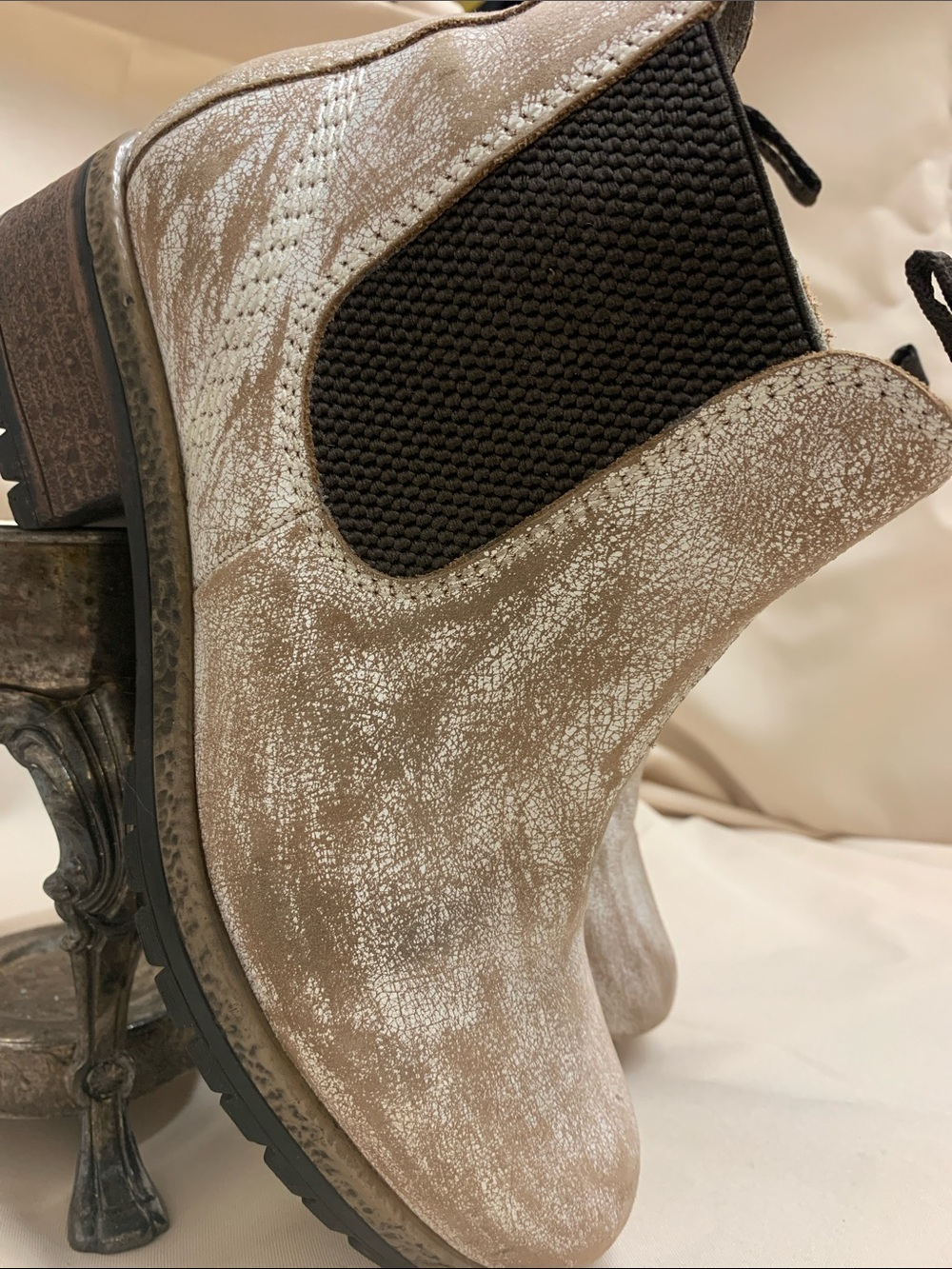 Diba True "Say So" Distressed Leather Chelsea Boots Dual Side Zip